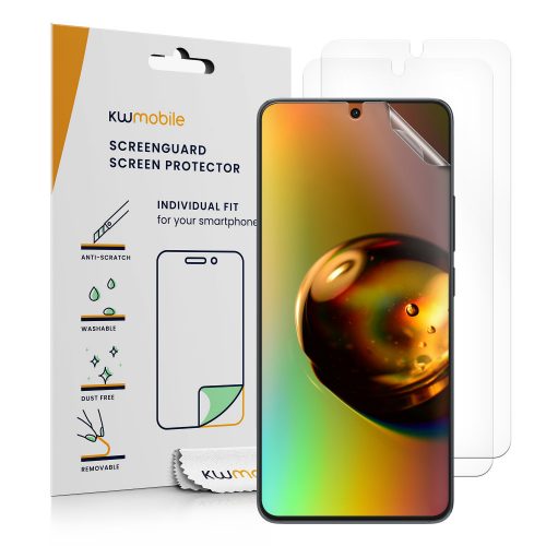 3 db Kwmobile védőfólia készlet Xiaomi Poco X6 Pro 5G telefonhoz, átlátszó, műanyag, KWM000020MH001C