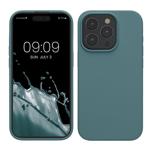 Kwmobile tok Apple iPhone 15 Pro telefonhoz, sötétzöld, szilikon, KWM000020CC023C