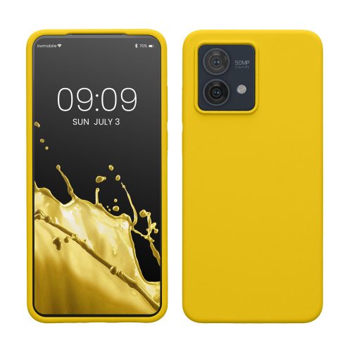 Kwmobile tok Motorola Moto G84, sárga, szilikon, KWM000022NO007C