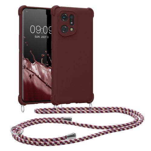 Kwmobile tok OPPO Find X5-höz, szilikon, piros, 59319.187