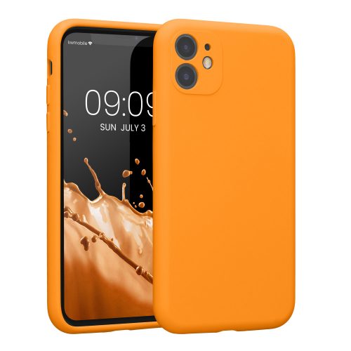 Kwmobile tok Apple iPhone 11 telefonhoz, szilikon, narancs, 59349.150