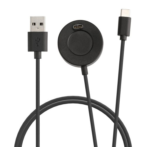 USB töltőkábel Garmin Venu 2/Venu Sq Music/Venu Sq készülékekhez, Kwmobile, fekete, műanyag, 59530.01