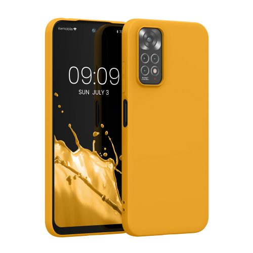 kwmobile tok Xiaomi Redmi Note 11/Redmi Note 11S telefonhoz, szilikon, narancssárga, 57368.191