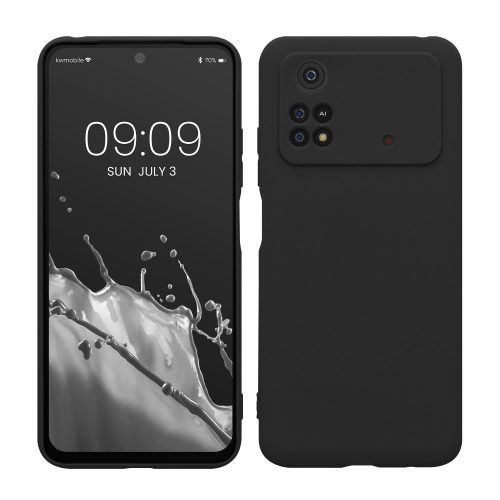 kwmobile tok Xiaomi Poco M4 Pro-hoz, szilikon, fekete, 59758.47