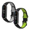 db kwmobile szíj készlet Xiaomi Mi Smart Band 6/Mi Band 6/Band 5 készülékhez, szilikon, szürke/zöld, 59792.02