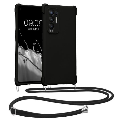 Kwmobile lökhárító OPPO Find X3 Neo-hoz, szilikon, fekete, 58105.01