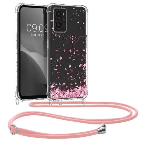 Kwmobile lökhárító OPPO A76-hoz, szilikon, átlátszó/rózsaszín, 60042.01