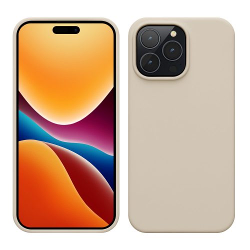 kwmobile tok Apple iPhone 14 Pro Max telefonhoz, szilikon, krémszínű, 59074.16