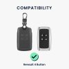 kwmobile autókulcs fedél Renault/Dacia 4 gomboshoz - Keyless Go, természetes bőr, szürke, 54669.08