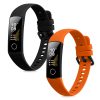 2 db kwmobile szíj készlet Honor Band 5/Band 4, szilikon, fekete/narancs, 59596.04